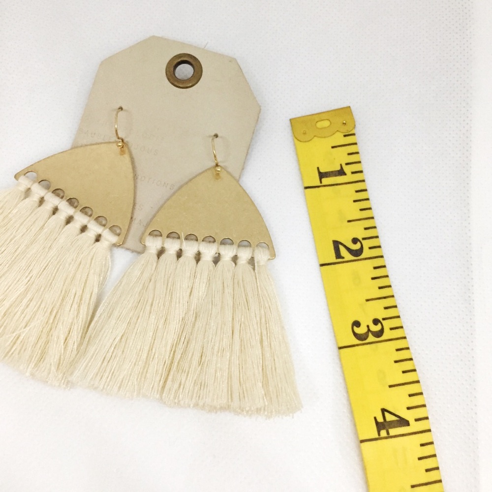 NWT Anthropologie cream tassels earrings - Picture 4 of 4